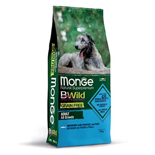 MONGE GRAIN FREE ADULT 12 KG (ACCIUGHE, PATATE E PISELLI) - Crocchette Super Premium alle Acciughe per cani adulti, monoproteico, naturale al 100%