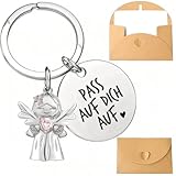 MYPOTO Schutzengel-Schlüsselanhänger mit Herz, Inspirierende Geschenke für Frauen und Männer, Glücksbringer für Geburtstag, Weihnachten, Partner, Mama, Papa - Engel Schlüsselanhänger Liebesgeschenke