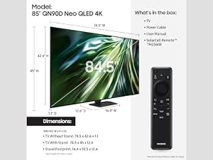 Samsung 75-Inch Class Neo QLED 4K QN90D Series Mini LED, Neo Quantum HDR+ Smart TV w/Dolby Atmos, Object Tracking Sound+, Motion Xcelerator, Real Depth Enhancer Pro, Alexa Built-in (QN75QN90D, 2024) — photo 2 of 6