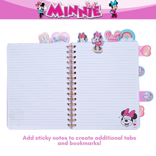 Carnet Minnie Mouse rose à spirales avec stylo et onglets de notes - 7