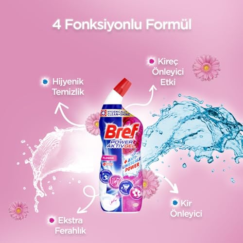Bref WC Power Aktiv Jel Çiçek Kokulu Tuvalet Temizleyici 1 x 700 ml, Jel Çiçek 700 ml