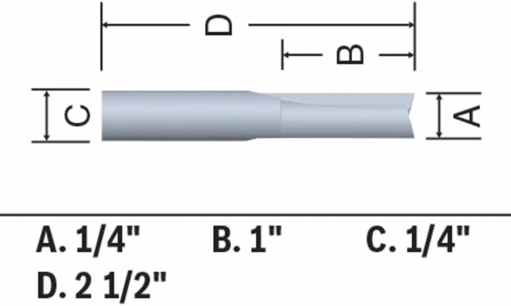 Bosch 85987MC 1/4 in. x 1 in. Solid Carbide Double-Flute Straight Router Bit