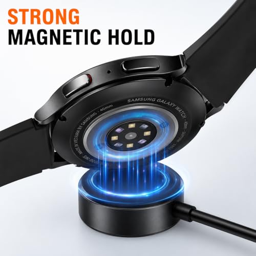 Image of Mizi USB-C Charger for Samsung Galaxy Watch 8 /8 Classic /Ultra /7 /6 /5 /4 /3 /Active 2 /1, Magnetic Fast Charging 3.3FT Cable - Black