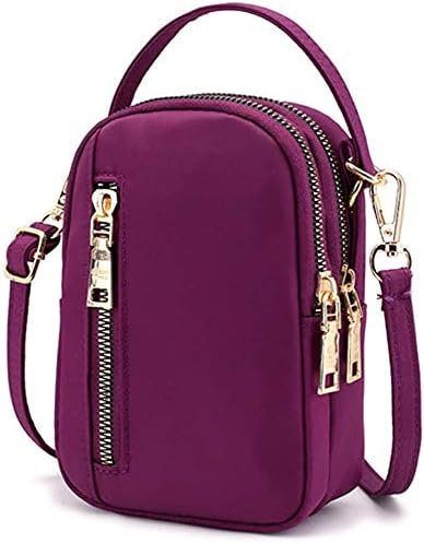 Women Girls Crossbody Bag Small Nylon Phone Purse Wristlet Handbag Wallet Pouch for Samsung Note 20 Ultra S20 Ultra S20 Plus Note 10 A10e LG Stylo 5 K51 Moto G Stylus Power G8 Power Play Plus (Purple)