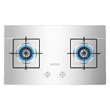 Gasherde, 72 cm, integriert, Gasherd, 2 Gusseisen, tragbares Kochfeld-Thermoelement, Flameout-Schutz/Impuls-elektronische Zündung, leicht zu reinigen [Energieklasse A] (Farbe: A, Größe: NG) (A LPG)