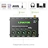 LiNKFOR 4 Channel Stereo Audio Mixer CX400 Metal Shell Support 6.35mm Input and Output Mini Passive Stereo Mixer with Separate Volume Controls (6.35mm 4 Channel with RGB light) #1