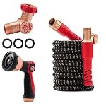 Pocket Hose 25 FT Copper Head Expandable Garden Hose, Pocket Pivot