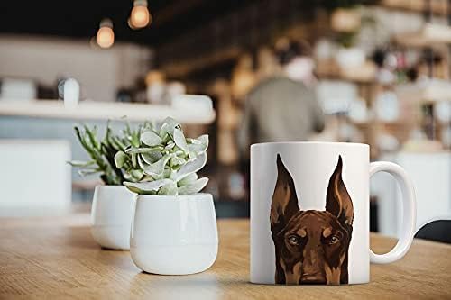 Miniatura 7 de MUGBREW Taza de café de cerámica con diseño de perro Doberman Pinscher de chocolate rojo, 11 onzas