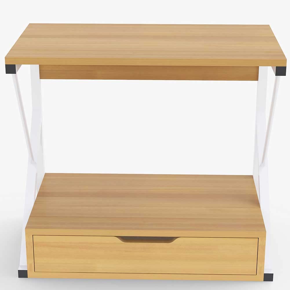 BAKAJI - Étagère pour Micro-Ondes, Structure en métal avec étagère en Bois MDF et tiroir Organisateur, Porte-ustensiles de Cuisine, Design Moderne, 54 x 35 x 50 cm (chêne)