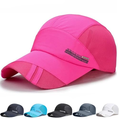 RALSPEC - RALSPEC Casquette de course à pied en maille légère réglable et respirante, chapeau de visière de soleil, chapeaux de sport à séchage rapide, rose, Taille unique