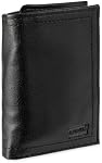 Levi's Trifold Portefeuille - Sleek et Slim comprend ID Porte-fenêtre et carte de crédit pour homme, logo noir embossé