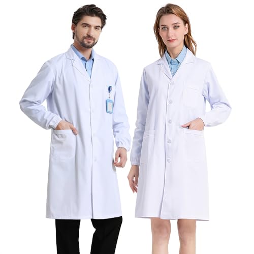 La mejor selección de Batas disponible en línea para comprar. 40 BYCRAY Bata De Laboratorio Profesional, Bata de Laboratorio Profesional Para Hombre y Mujer, Chaqueta Medica de Poliester de Manga Larga, Apto para Escuelas, Laboratorios,...