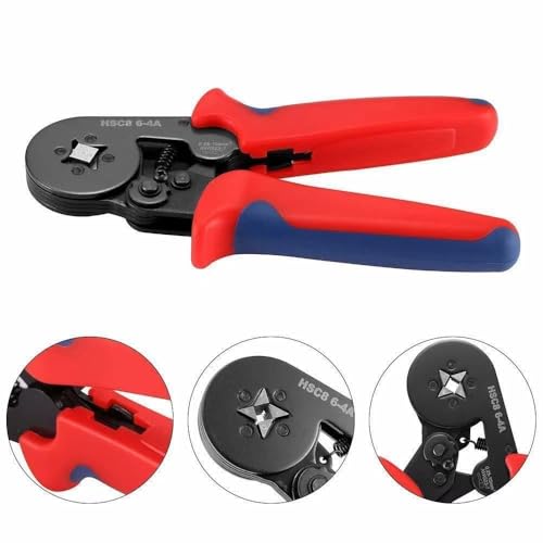 Image of Professional Ferrule Crimping Tool Kit with Ratchet Pliers, 28-5 AWG Hexagonal Crimper, Self-Adjusting Design, 19.5cm Length Ratcheting Mechanism Ferrule Crimping Tool(Crimping Piller)