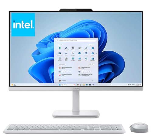 Lenovo 24' FHD All-in-One Desktop Computer for Home & Office, Intel Processor, 8GB RAM, 128GB PCIe SSD, WiFi 6, Bluetooth 5.2, HDMI, Business AIO, Vent-Hear, Wireless Keyboard & Mouse, Windows 11