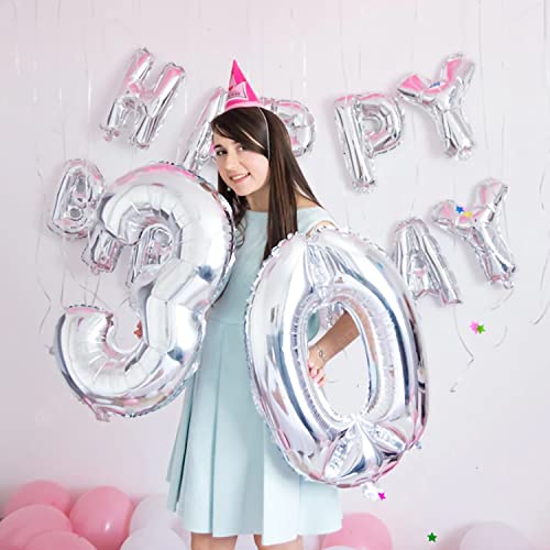 Funtoob Silver Happy Birthday Balloons Banner Happy Birthday Sign Letter Balloons 16 Inch Happy Birthday Balloon For Boys Girls Adults Happy Birthday Foil Balloons Happy Birthday Decorations #TOP3