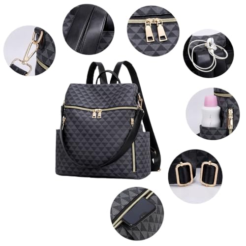 Image of Backpack Purse for Women | Women's Stylish Geometric Triangle Backpack | Convertible Shoulder Bag, Multi-Compartment, Spacious & Durable, Perfect for College, Work, Travel