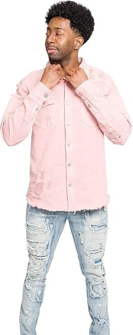 Image of VICTORIOUS Men's Distressed Denim Jacket