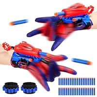 Braxel Spid-er Spielzeug ab 3-10 Jahre Junge 2 Set Netzwerfer Handschuhe Kinder Geschenk Outdoor Spielzeug Kinderspielzeug ab 4 5 6 7 8 Jahre Ostergeschenke