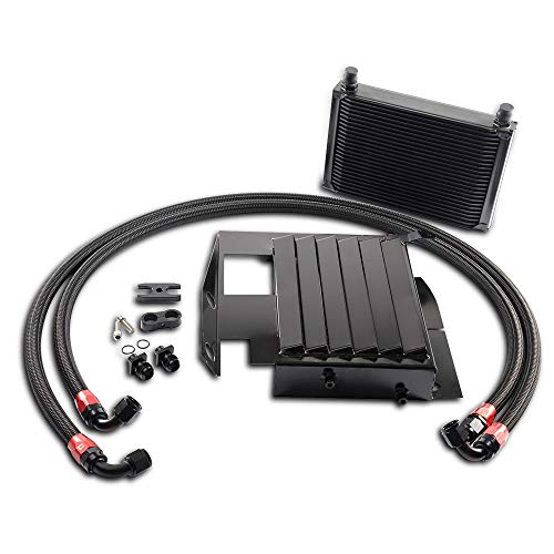 New 25 Row Compatible For BMW 3 Series 335I E90 E92 N54 Bolt On Oil Cooler Kit Upgrade Black