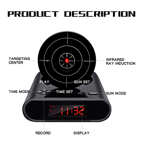 Ec Vision Lock N' Load Gun Alarm Clock/Target Alarm Clock/Creative Clock - Black #TOP6