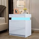 hochglanzpapier 【Mode-Design】Dieser Nachttisch aus 15 mm dicker Melamin-Spanplatte. Das moderne Design des Nachttisches passt perfekt zu jeder Art von Schlafzimmerdekor und verleiht dem Schlafzimmer auch einen stilvollen Touch.