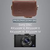 MegaGear Skórzane etui na aparat z paskiem do Sony Cyber-shot DSC-RX100 VII, ZV-1, DSC-RX100 VI, DSC-RX100 V, DSC-RX100 IV, DSC-RX100 III, DSC-RX100 II - ciemnobrązowe
