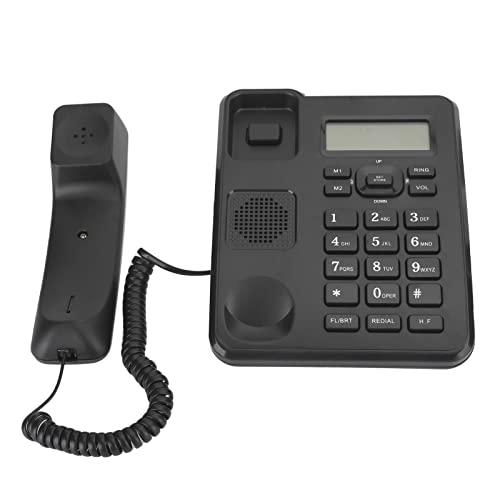 Téléphone Fixe, Téléphone Fixe Filaire à Domicile pour Bureau d'affaires, Prend en Charge Les Systèmes Dtmf et Fsk, Luminosité LCD Réglable sur 5 Niveaux, pour la Maison, Le Bureau
