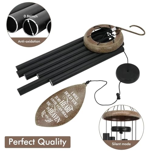 Image of ASTARIN Personalized Name 35 inch Memorial Wind Chimes for Outside, Metal Sympathy Gifts for Loss of Mother Father Loved One, Bereavement Wind Chime in Memory Gift, Produced in Texas