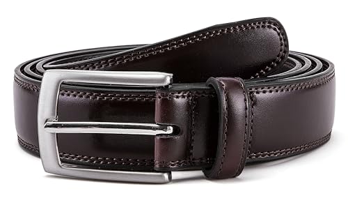 Image of MILORDE Men's Genuine Leather Dress Belt, Handmade, 100% Cow Leather, Fashion & Classic Designs for Work Business and Casual