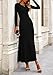 PRETTYGARDEN Women's 2 Piece Outfits Dressy Casual Ribbed Knit Long Sleeve Crop Tops Maxi Flowy Skirts Matching Sets (Black,Medium)