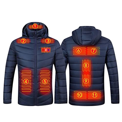 Veste chauffante électrique à capuche FNKDOR doudoune noire pour homme et femme hiver