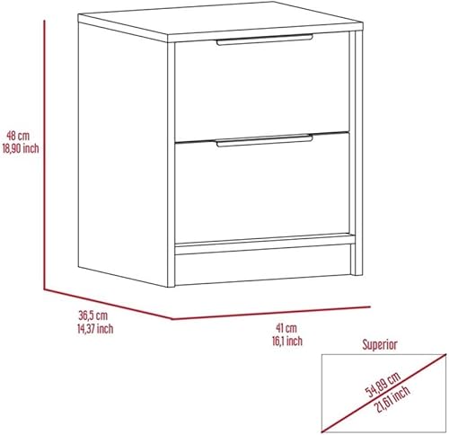 Miniatura 7 de Mesitas de noche TUHOME Kaia de madera de ingeniería en color blanco