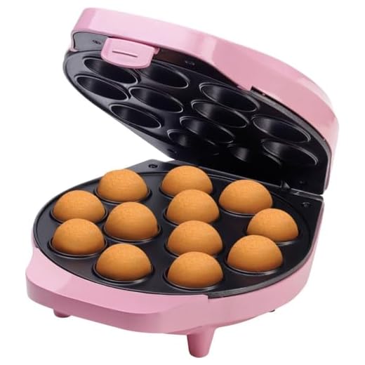 Bestron Cake-Pop-maskin i retrodesign, Sweet Dreams, nonstick -beläggning, 700 watt, rosa