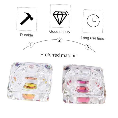 2 piezas recipiente de cristal para líquido de uñas miniatura 7