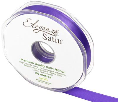 ELEGANZA Double Faced Satin 15mm x 20m Purple No.36, 15 mm x 20 m