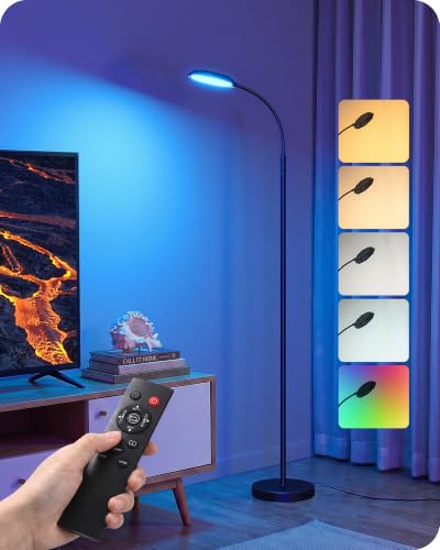Image of EDISHINE 18W LED Floor Lamp for Living Room, Diamond-Surface, Black