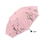 Tragbare Komfortable Kleine Frauen Sonnenschutz Regenschirm Rosa