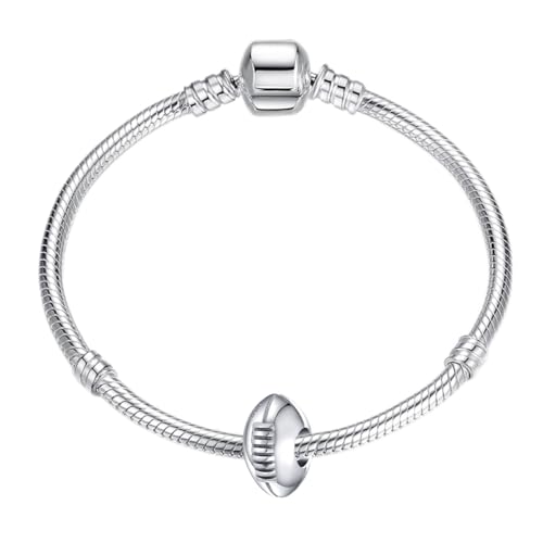 Amoony Beads USA Football Charm 925 Sterling Silver Rugby Ball Charm for Bracelets3