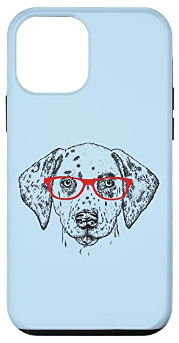 Cute Ink Illustration Hipster Red Glasses Dalmatian Lover �X�}�z�P�[�X iPhone 12 mini �p