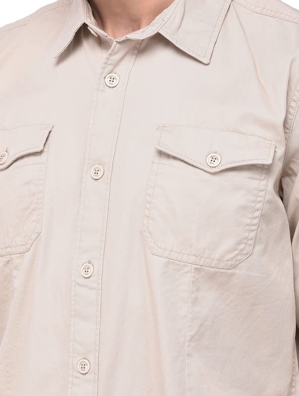 Image of Woodland Mens Cotton Printed Casual Regular Fit Full Sleeves Shirt