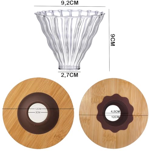 Coador de Café Passador de Café Formato V60 02 Com Base De Bambu