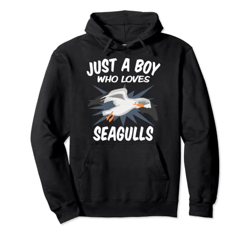 Just A Boy Who Loves Gaviotas - Gaviota divertida Sudadera con Capucha