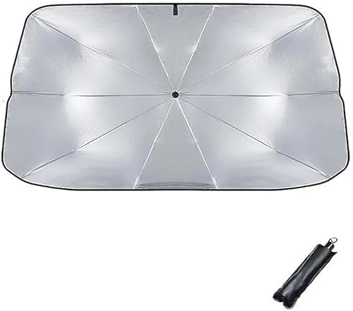 Parasol para Parabrisas Delantero de Coche, Accesorio Plegable portátil para Todos los Modelos de Tesla, fácil Almacenamiento, protección UV efectiva, Piezas de automóvil (140x82)
