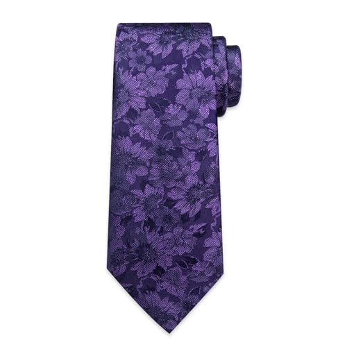 Image of DiBanGu Mens Paisley Tie Sets Silk Jacquard Woven Floral Necktie and Pocket Square Cufflinks Wedding Business Party