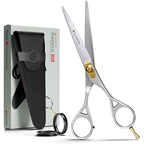 Suvorna Professional Hair Scissors - Hairdressing Scissors UK for Men & Women, Hairdresser Scissors, Barber Scissors, Hair Cutting Scissors. Righty 6-inches Japanese Scissors with Razor Sharp Blades Cover