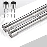31-51 cm Kleiderstange Rohr, Edelstahl Schrankrohr ausziehbar, Teleskopstange Kleiderstangen für Schrank Garderobe (Rostfreier Stahl)