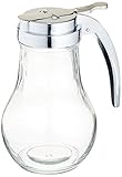 New Star Foodservice 22483 Syrup Dispenser with Chrome Plated Zinc Alloy Top, 14-Ounce