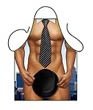 Tablier fantaisie pour homme : motif homme d'affaires sexy, ouvrier sexy, garçon de cuisine ou pâtissier sexy.