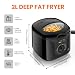 SUPERLEX Deep Fat Fryer 2L Adjustable Thermostat 80-190°C Non-Stick Pan Chromed Basket Removable Lid Viewing Window Detachable Handle Easy Clean 1300W for 4 Portions Chips Chicken Fish