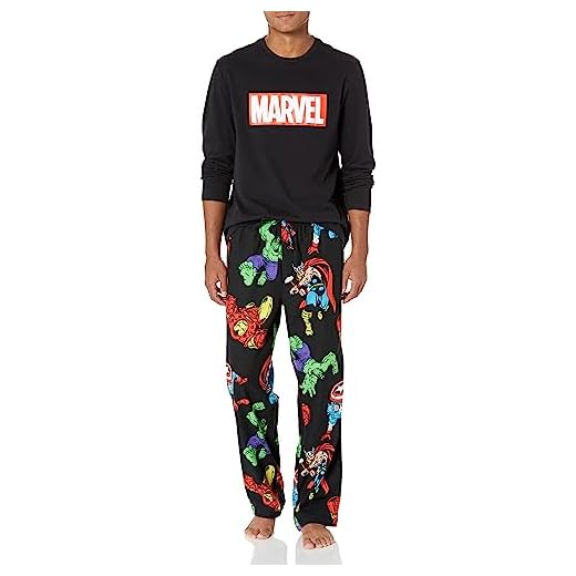 Amazon Essentials Disney | Marvel | Star Wars Conjunto de Pijama en Franela Hombre, Marvel Avengers - Mens Flannel, XL